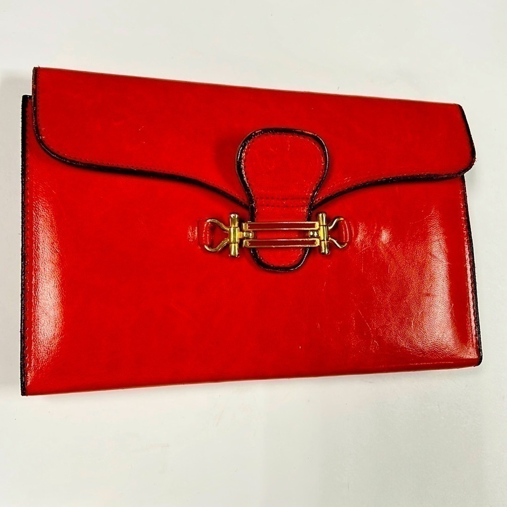 Griffon Red Leather Large Manicure Clutch Kit